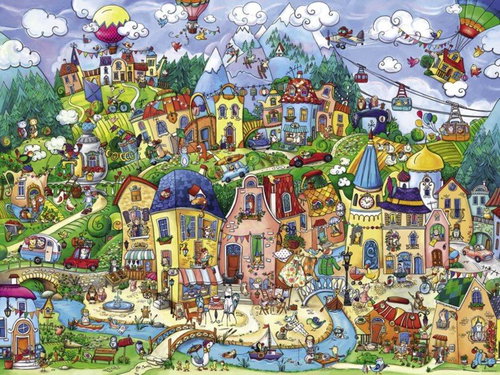 HEYE Puzzle Merry Town 1500 pieces - Jigsaw Puzzle - Main image