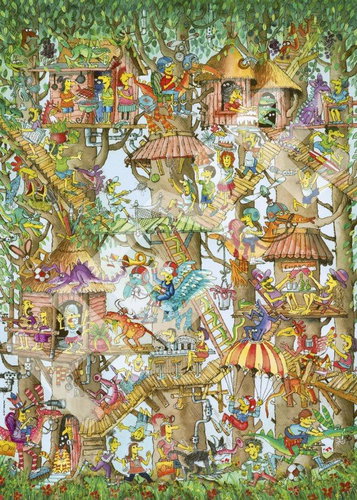 HEYE Puzzle Chaty na stromech 1000 dílků - Puzzle - Hlavní obrázek