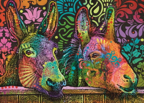 HEYE Puzzle Jolly Pets: Donkey Love 1000 pieces - Jigsaw Puzzle - Main image