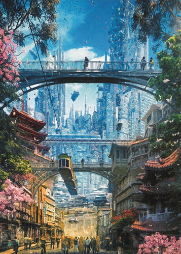 HEYE Puzzle Future Cities: business district 1000 pieces - Jigsaw Puzzle - Main image