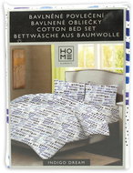 HOME ELEMENTS Cotton bed linen Indigo dream, blue and white, single bed - Bed Linen