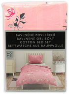 HOME ELEMENTS Bavlněné povlečení na jednolůžko, oboustranné, růžové a světle šedé - Povlečení