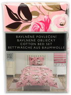 HOME ELEMENTS Bavlněné povlečení na jednolůžko, oboustranné, růžová, velké květy - Povlečení