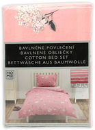HOME ELEMENTS Bavlněné povlečení na jednolůžko, oboustranné, růžové - Povlečení