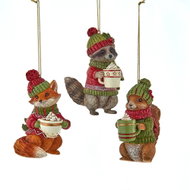 Kurt Adler Christmas ornament forest animals with scarf 1 piece - Christmas Ornaments