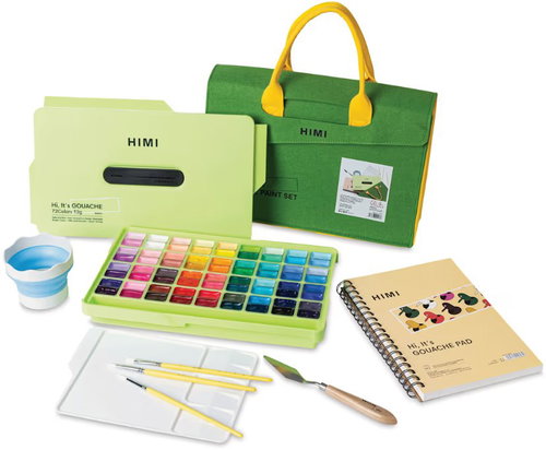 Himi Gouache colours Twin Cup Gouache Set, 72 Colours, Apple Green Case, set of 8 - Gouache Paints - Main image