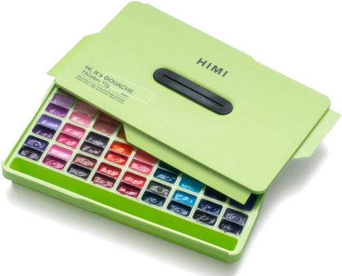 Himi Gouache colours Twin Cup Gouache Set, 72 Colours, Apple Green Case - Gouache Paints - Main image