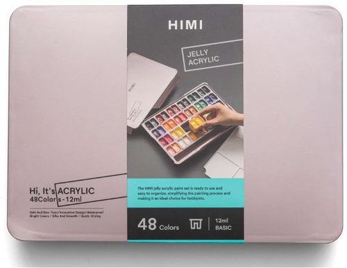 HIMI Twin Cup Jelly, 48 colours, pearl pink case - Acrylic Paints - Main image