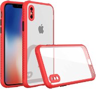 Hishell two colour clear case for iPhone X red - Kryt na mobil