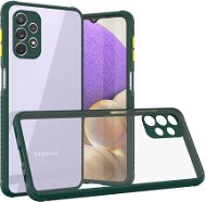 Hishell two colour clear case for Galaxy A32 4G green - Kryt na mobil
