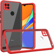 Hishell Two Colour Clear Xiaomi Redmi 9C piros tok - Telefon tok