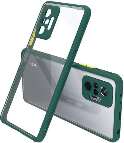 Hishell Two Colour Clear Case for Xiaomi Redmi Note 10 Pro Green - Phone Cover - Main image