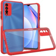 Hishell Two Colour Clear Case for Xiaomi Redmi 9T Red - Phone Cover