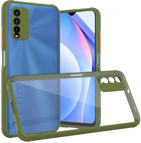 Hishell Two Colour Clear Case for Xiaomi Redmi 9T Green - Phone Cover - Main image