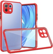 Hishell two colour clear case for Xiaomi Mi 11 Lite / 11 Lite 5G NE red - Handyhülle