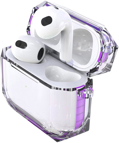Hishell Two Colour Clear Case for Airpods 3 Purple - Headphone Case - Main image