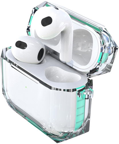 Hishell Two Colour Clear Case for Airpods 3 Green - Headphone Case - Main image