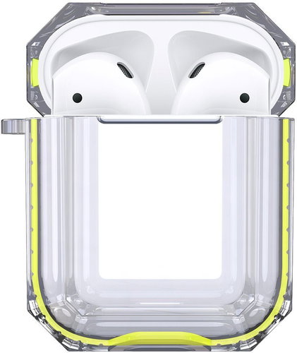 Hishell Two Colour Clear Case for Airpods 1&2 Yellow - Headphone Case - Main image