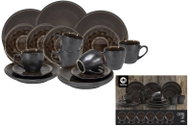 HIT Kávová sada SAMOS, 18 ks, tmavě hnědá - Dish Set
