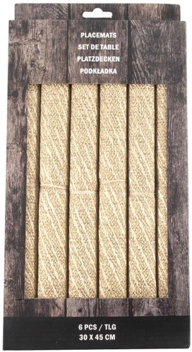 HIT Christmas placemat 6-pack 45×30cm, gold - Placemat - Main image