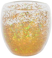 HIT Double Walled Glass with Gold Confetti, 250ml - Glass