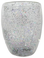 HIT Double-Walled Glass with Silver Confetti, 350ml - Glass