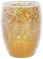 HIT Confetti Double Walled Glass, Gold, 350ml - Glass