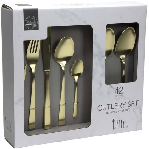 HIT Cutlery Set 42 pcs, Gold - Cutlery Set - Main image