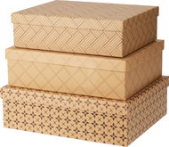 H&L Set of 3 gift boxes, beige with decoration - Small Gift Box