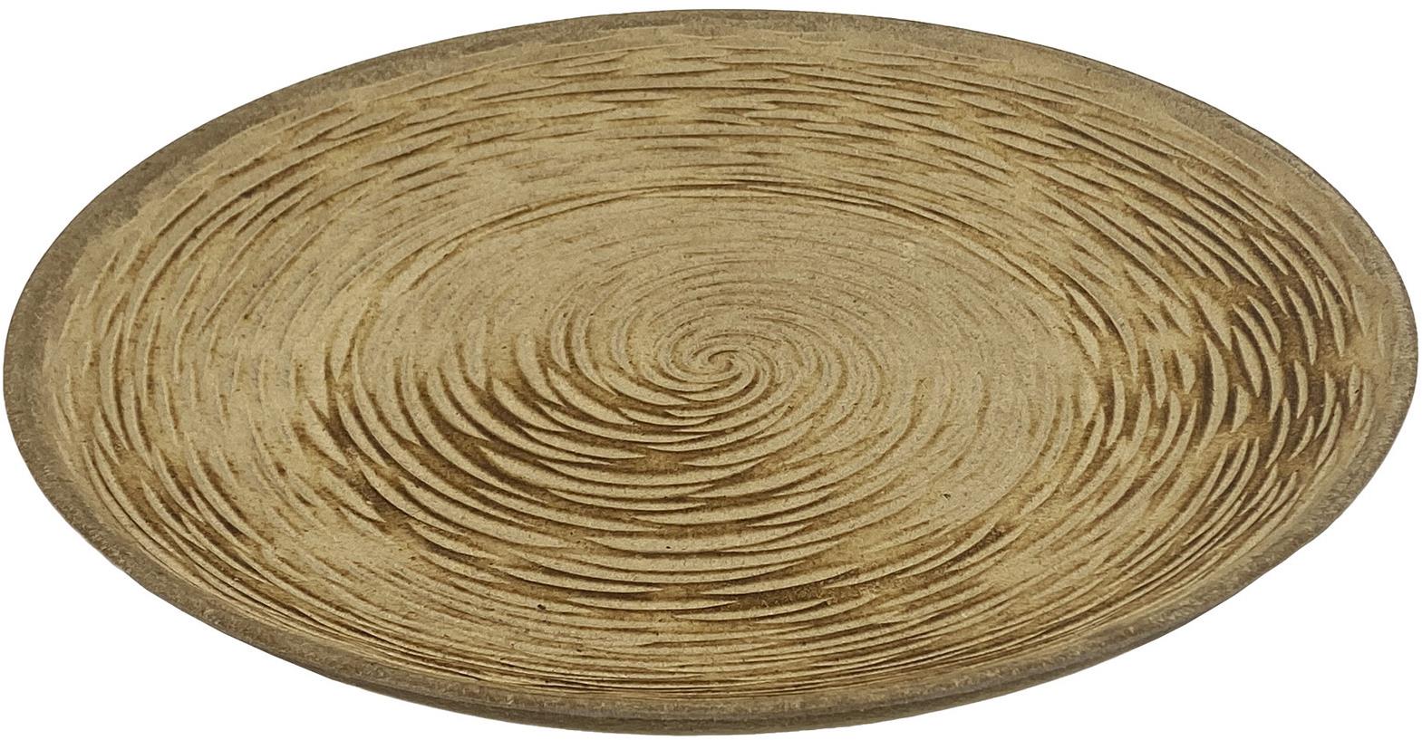 H&L Fából készült kerek tálca, 29 cm, koncentrikus körökkel