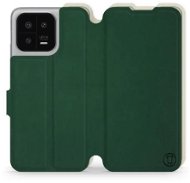 Mobiwear Soft Touch flip na Xiaomi 13 – Zelené & Béžové - Puzdro na mobil
