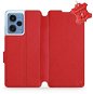 Mobiwear kožené flip pro Xiaomi Redmi Note 12 Pro 5G - Červené - Phone Case