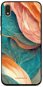 Mobiwear Glossy lesklý pro Huawei Y5 2019 / Honor 8S - G025G - Azurový a oranžový mramor - Phone Cover