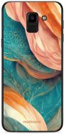 Mobiwear Glossy lesklý pro Samsung Galaxy J6 2018 - G025G - Azurový a oranžový mramor - Phone Cover