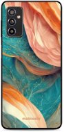 Mobiwear Glossy lesklý pro Samsung Galaxy M52 5G - G025G - Azurový a oranžový mramor - Phone Cover