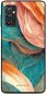 Mobiwear Glossy lesklý pro Samsung Galaxy M52 5G - G025G - Azurový a oranžový mramor - Phone Cover