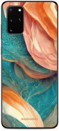 Phone Cover Mobiwear Glossy lesklý pro Samsung Galaxy S20 Plus - G025G - Azurový a oranžový mramor - Kryt na mobil