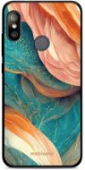 Mobiwear Glossy lesklý pre Xiaomi Mi A2 Lite – G025G – Azúrový a oranžový mramor - Kryt na mobil