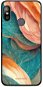 Mobiwear Glossy lesklý pre Xiaomi Mi A2 Lite – G025G – Azúrový a oranžový mramor - Kryt na mobil