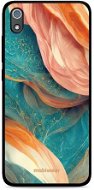 Mobiwear Glossy lesklý na Xiaomi Redmi 7A - G025G - Azúrový a oranžový mramor - Kryt na mobil