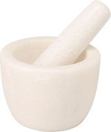 H&L Mramorový hmoždíř s tloučkem 12 cm – Bílý - Mortar