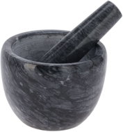 H&L Mramorový hmoždíř s tloučkem 12 cm – Černý - Mortar