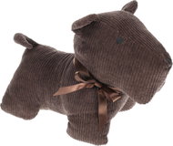 H&L Dveřní zarážka Pes 29 × 14 × 19 cm, manšestr, hnědá - Doorstop