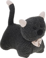 H&L Grey textile cat door stop 1kg wool-look - Doorstop