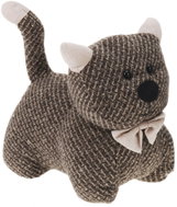 H&L Brown textile door stop cat 1kg wool-look - Doorstop