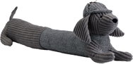 H&L Tmavě šedá manšestrová ochrana proti průvanu pes Jezevčík 92 cm - Doorstop