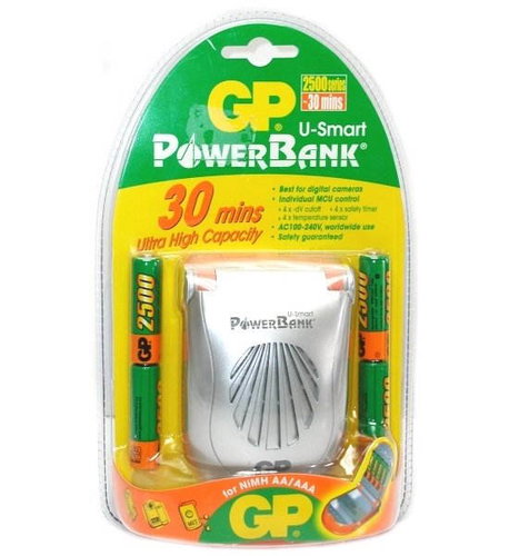 GP Power Bank U-Smart - rychlonabíječka (30min.) + 4 ks AA NiMH 2500mAh - - - Fő fotó