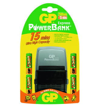 GP Power Bank Express - rychlonabíječka (15min.) + 4 ks AA NiMH 2500mAh - - - Main image
