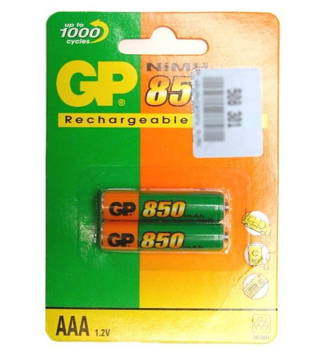 GP akumulátory AAA mikrotužkové NiMH 850mAh 2ks - - - Main image