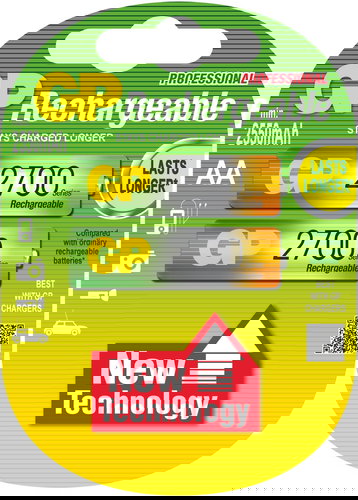 GP AA NiMH 2700mAh 2pcs - Rechargeable Battery - Main image